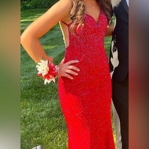 Faviana Red Prom Dress